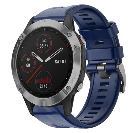 Metal Buckle Solid Color Silicone Watch Band, For  Garmin Instinct, For Garmin Approach S62, For Garmin Fenix 6 GPS