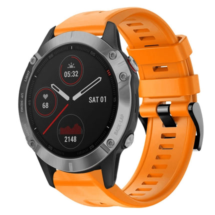 Metal Buckle Solid Color Silicone Watch Band, For  Garmin Instinct, For Garmin Approach S62, For Garmin Fenix 6 GPS