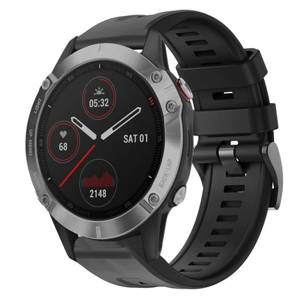 Metal Buckle Solid Color Silicone Watch Band, For  Garmin Instinct, For Garmin Approach S62, For Garmin Fenix 6 GPS