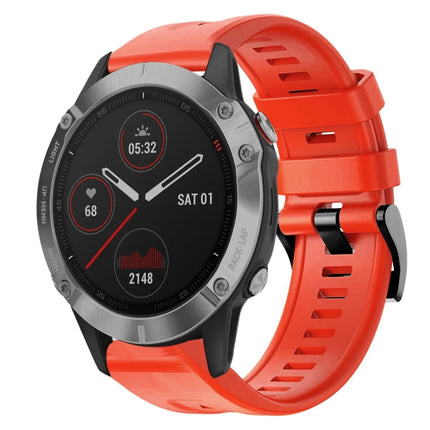 Metal Buckle Solid Color Silicone Watch Band, For  Garmin Instinct, For Garmin Approach S62, For Garmin Fenix 6 GPS