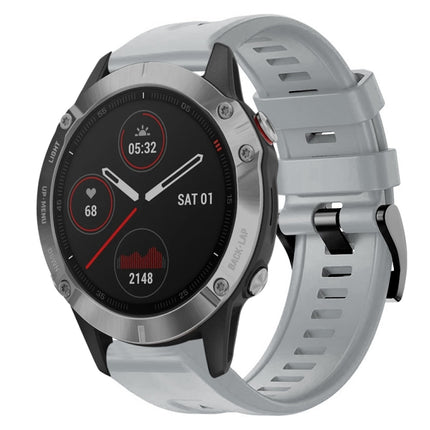 Metal Buckle Solid Color Silicone Watch Band, For  Garmin Instinct, For Garmin Approach S62, For Garmin Fenix 6 GPS