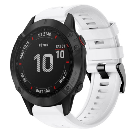 Metal Buckle Solid Color Silicone Watch Band, For Garmin Fenix 6 Pro GPS, For Garmin Fenix 6 Sapphire GPS, For Garmin Fenix 5