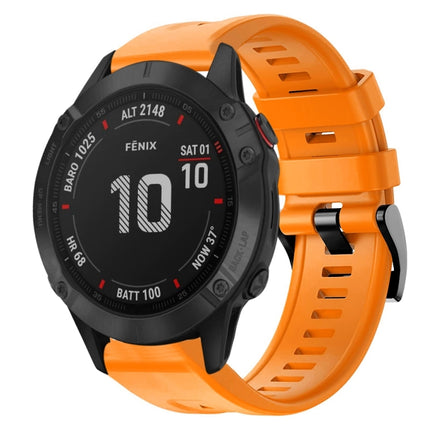 Metal Buckle Solid Color Silicone Watch Band, For Garmin Fenix 6 Pro GPS, For Garmin Fenix 6 Sapphire GPS, For Garmin Fenix 5