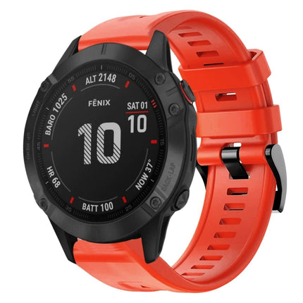 Metal Buckle Solid Color Silicone Watch Band, For Garmin Fenix 6 Pro GPS, For Garmin Fenix 6 Sapphire GPS, For Garmin Fenix 5
