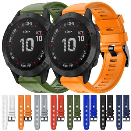 Metal Buckle Solid Color Silicone Watch Band, For Garmin Fenix 6 Pro GPS, For Garmin Fenix 6 Sapphire GPS, For Garmin Fenix 5