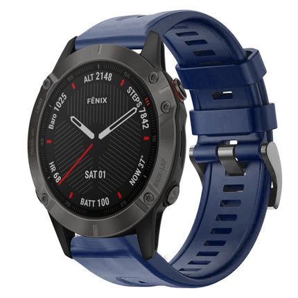 Metal Buckle Solid Color Silicone Watch Band, For Garmin Fenix 6 Pro GPS, For Garmin Fenix 6 Sapphire GPS, For Garmin Fenix 5