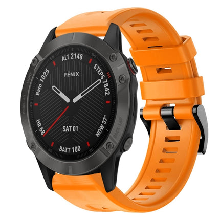 Metal Buckle Solid Color Silicone Watch Band, For Garmin Fenix 6 Pro GPS, For Garmin Fenix 6 Sapphire GPS, For Garmin Fenix 5