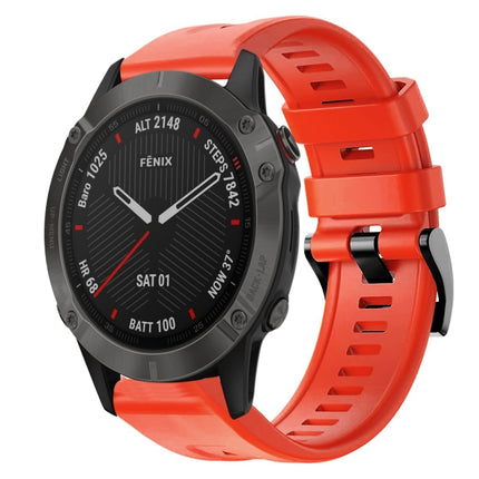 Metal Buckle Solid Color Silicone Watch Band, For Garmin Fenix 6 Pro GPS, For Garmin Fenix 6 Sapphire GPS, For Garmin Fenix 5