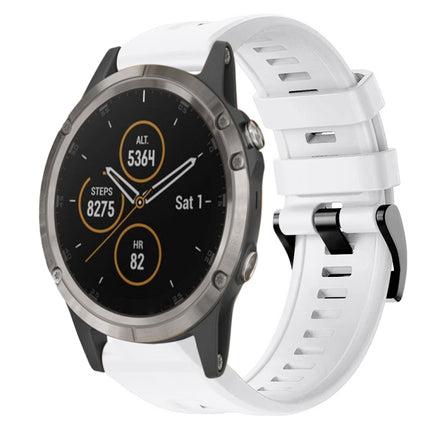 Metal Buckle Solid Color Silicone Watch Band, For Garmin Fenix 6 Pro GPS, For Garmin Fenix 6 Sapphire GPS, For Garmin Fenix 5