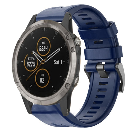 Metal Buckle Solid Color Silicone Watch Band, For Garmin Fenix 6 Pro GPS, For Garmin Fenix 6 Sapphire GPS, For Garmin Fenix 5