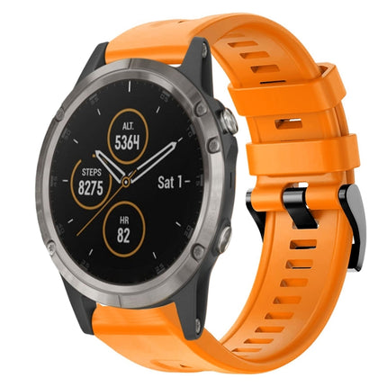 Metal Buckle Solid Color Silicone Watch Band, For Garmin Fenix 6 Pro GPS, For Garmin Fenix 6 Sapphire GPS, For Garmin Fenix 5