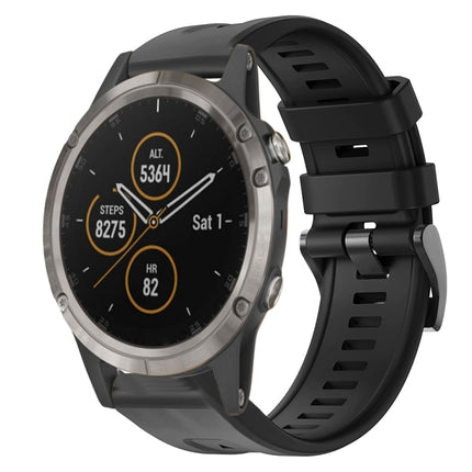 Metal Buckle Solid Color Silicone Watch Band, For Garmin Fenix 6 Pro GPS, For Garmin Fenix 6 Sapphire GPS, For Garmin Fenix 5