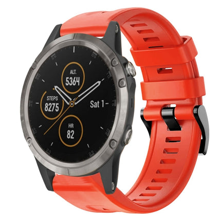 Metal Buckle Solid Color Silicone Watch Band, For Garmin Fenix 6 Pro GPS, For Garmin Fenix 6 Sapphire GPS, For Garmin Fenix 5