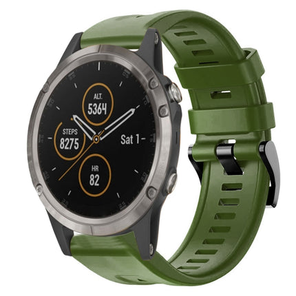 Metal Buckle Solid Color Silicone Watch Band, For Garmin Fenix 6 Pro GPS, For Garmin Fenix 6 Sapphire GPS, For Garmin Fenix 5