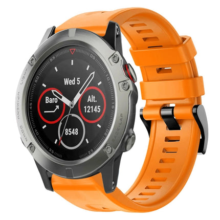 Metal Buckle Solid Color Silicone Watch Band, For Garmin Fenix 5 plus, For Garmin Quatix 5, For Garmin Quatix 5 Sapphire