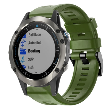 Metal Buckle Solid Color Silicone Watch Band, For Garmin Fenix 5 plus, For Garmin Quatix 5, For Garmin Quatix 5 Sapphire