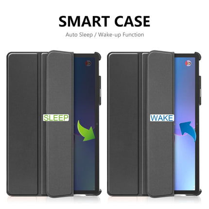 For Lenovo Tab P11 Pro Gen2 11.2 inch 2022 ENKAY Tri-fold Custer Texture Leather Stand Smart Case, For Lenovo Tab P11 Pro Gen2 11.2 inch 2022