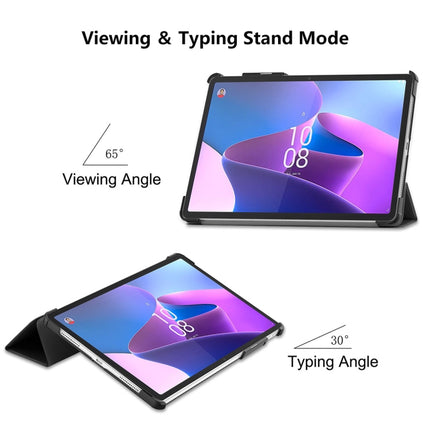 For Lenovo Tab P11 Pro Gen2 11.2 inch 2022 ENKAY Tri-fold Custer Texture Leather Stand Smart Case, For Lenovo Tab P11 Pro Gen2 11.2 inch 2022