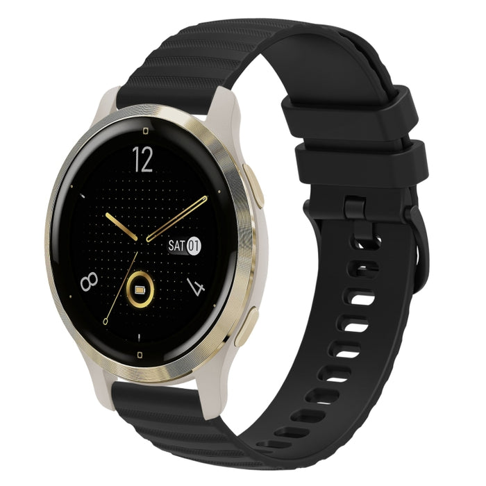 18mm Wavy Dotted Solid-Color Silicone Watch Band, For Garmin Venu 2S, For Garmin Vivomove 3S