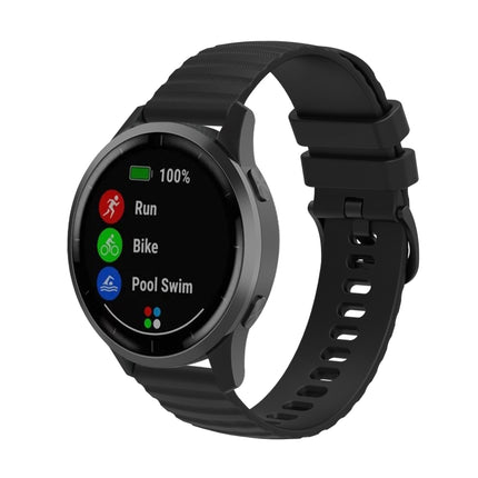 18mm Wavy Dotted Solid-Color Silicone Watch Band, For Garmin Venu 2S, For Garmin Vivomove 3S