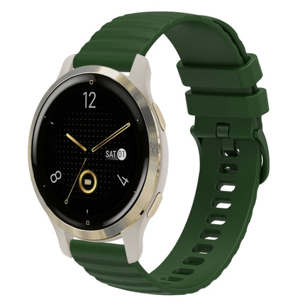 18mm Wavy Dotted Solid-Color Silicone Watch Band, For Garmin Venu 2S, For Garmin Vivomove 3S