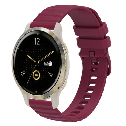 18mm Wavy Dotted Solid-Color Silicone Watch Band, For Garmin Venu 2S, For Garmin Vivomove 3S