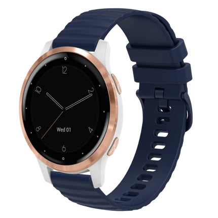 18mm Wavy Dotted Solid-Color Silicone Watch Band, For Garmin Vivoactive 4S