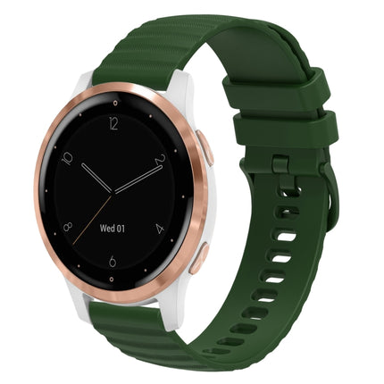 18mm Wavy Dotted Solid-Color Silicone Watch Band, For Garmin Vivoactive 4S