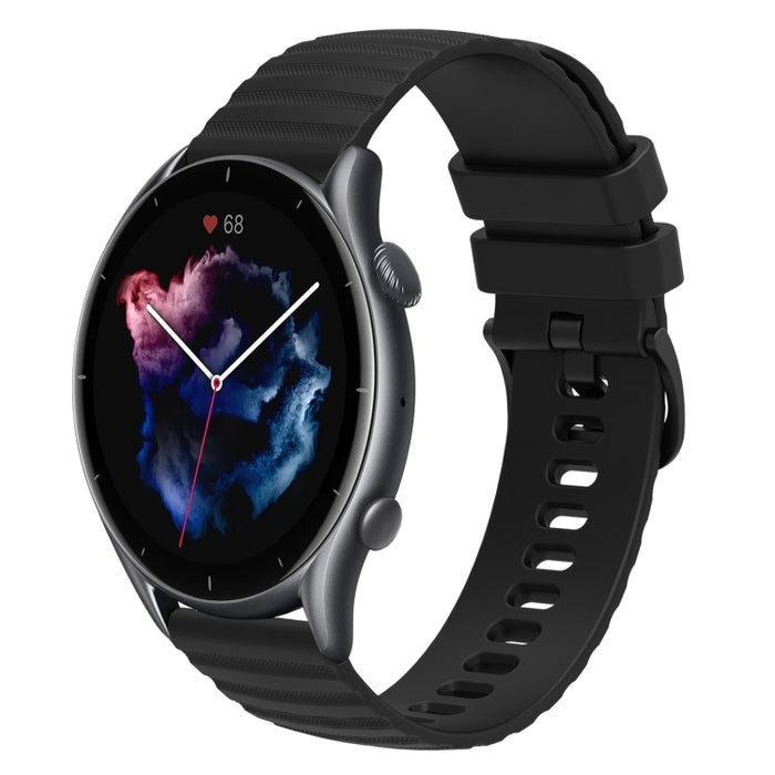 22mm Wavy Dotted Solid-Color Silicone Watch Band, For Amazfit GTR 3 Pro, For Amazfit GTR 2e