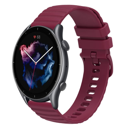22mm Wavy Dotted Solid-Color Silicone Watch Band, For Amazfit GTR 3 Pro, For Amazfit GTR 2e