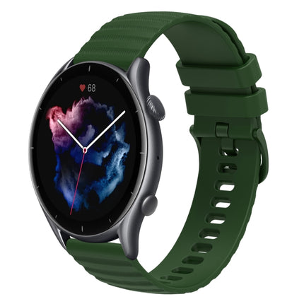 22mm Wavy Dotted Solid-Color Silicone Watch Band, For Amazfit GTR 3 Pro, For Amazfit GTR 2e