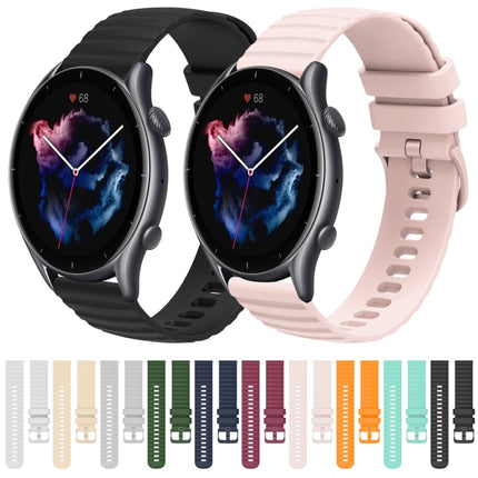 22mm Wavy Dotted Solid-Color Silicone Watch Band, For Amazfit GTR 3 Pro, For Amazfit GTR 2e