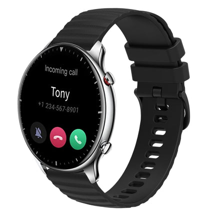 22mm Wavy Dotted Solid-Color Silicone Watch Band, For Amazfit GTR 2, For Amazfit 3 Stratos