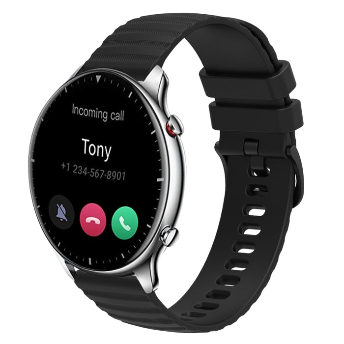 22mm Wavy Dotted Solid-Color Silicone Watch Band, For Amazfit GTR 2, For Amazfit 3 Stratos
