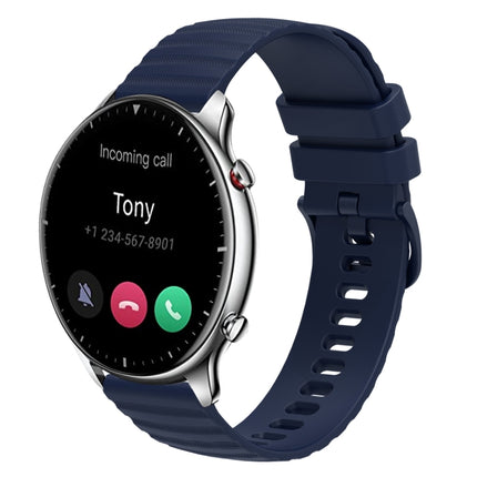22mm Wavy Dotted Solid-Color Silicone Watch Band, For Amazfit GTR 2, For Amazfit 3 Stratos