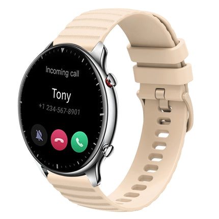 22mm Wavy Dotted Solid-Color Silicone Watch Band, For Amazfit GTR 2, For Amazfit 3 Stratos