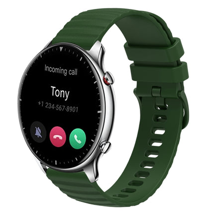 22mm Wavy Dotted Solid-Color Silicone Watch Band, For Amazfit GTR 2, For Amazfit 3 Stratos