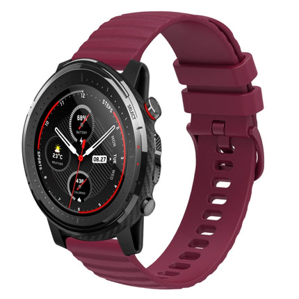 22mm Wavy Dotted Solid-Color Silicone Watch Band, For Amazfit GTR 2, For Amazfit 3 Stratos