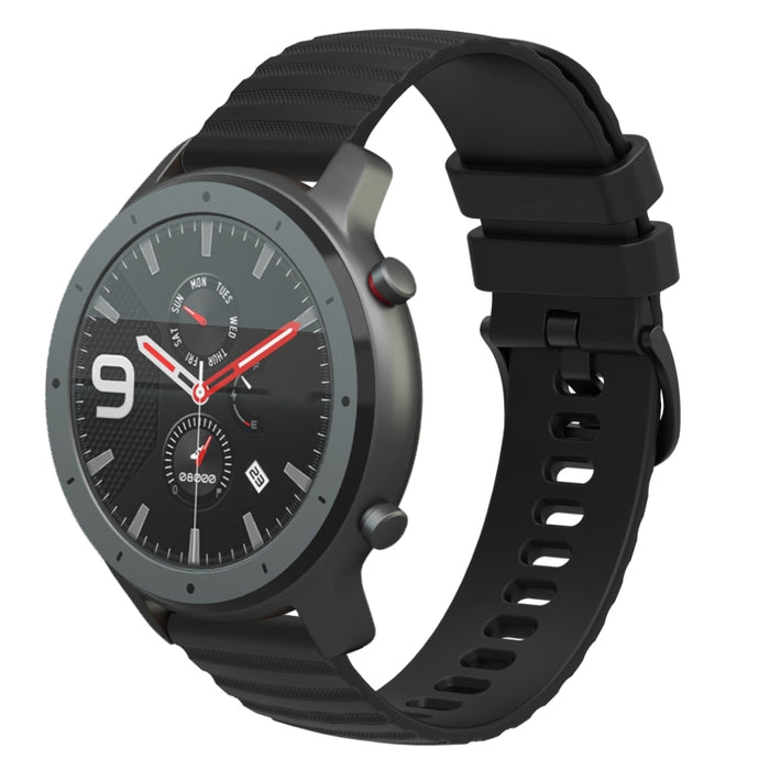 22mm Wavy Dotted Solid-Color Silicone Watch Band, For Amazfit GTR 47mm