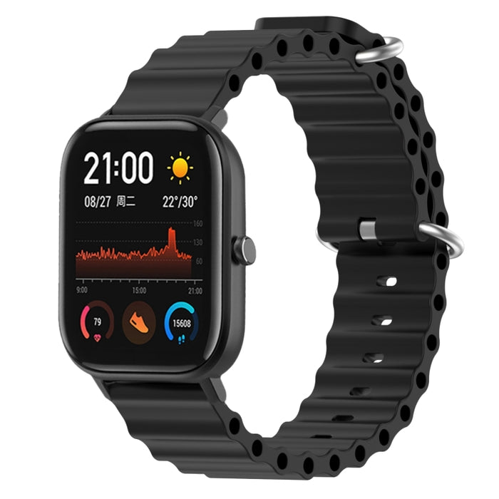 Ocean Style Solid Color Silicone Watch Band, For Amazfit GTS 4 Mini 20mm