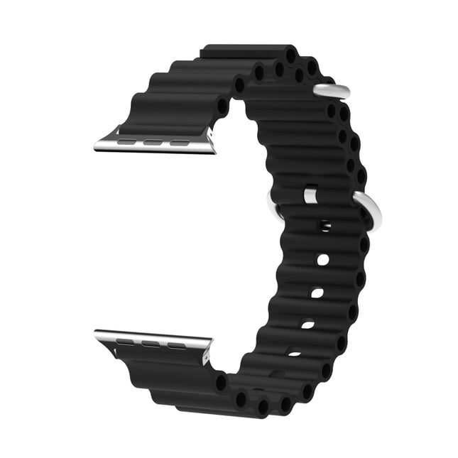 Ocean Silicone Metal Head Watch Band, For Apple Watch Ultra 49mm / Series 8&7 45mm