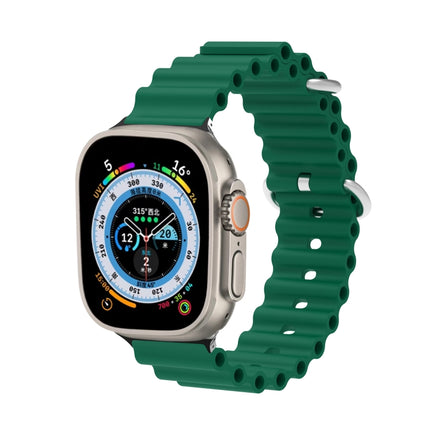 Ocean Silicone Metal Head Watch Band, For Apple Watch Ultra 49mm / Series 8&7 45mm
