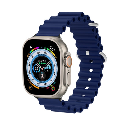 Ocean Silicone Metal Head Watch Band, For Apple Watch Ultra 49mm / Series 8&7 45mm