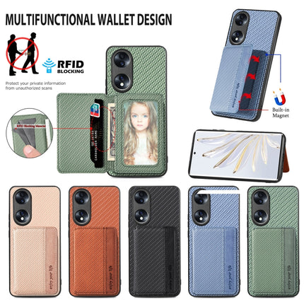 For Honor 70 Carbon Fiber Magnetic Card Bag Phone Case