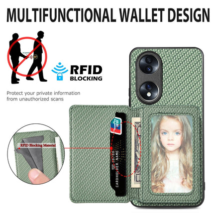 For Honor 70 Carbon Fiber Magnetic Card Bag Phone Case