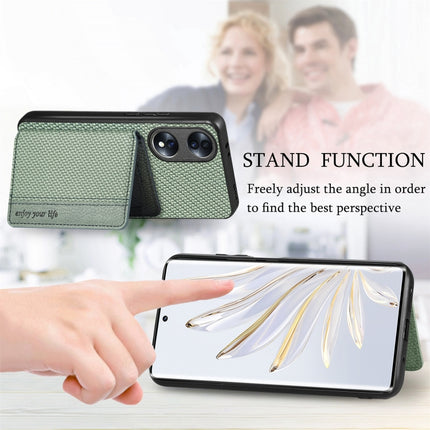 For Honor 70 Carbon Fiber Magnetic Card Bag Phone Case