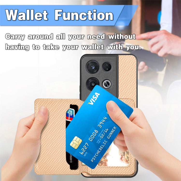 For OPPO Reno 8 Pro Carbon Fiber Magnetic Card Bag Phone Case