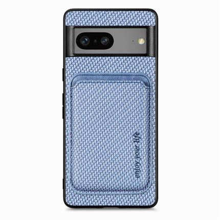 For Google Pixel 7 Carbon Fiber Leather Card Magsafe Phone Case