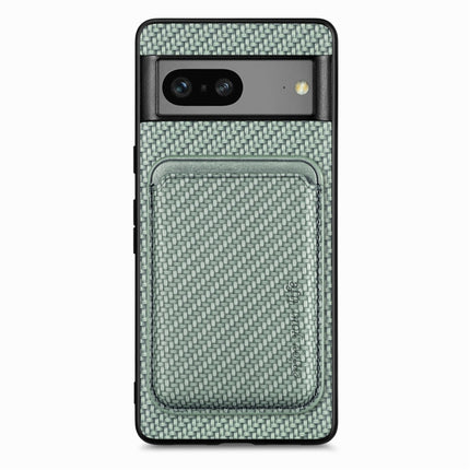 For Google Pixel 7 Carbon Fiber Leather Card Magsafe Phone Case