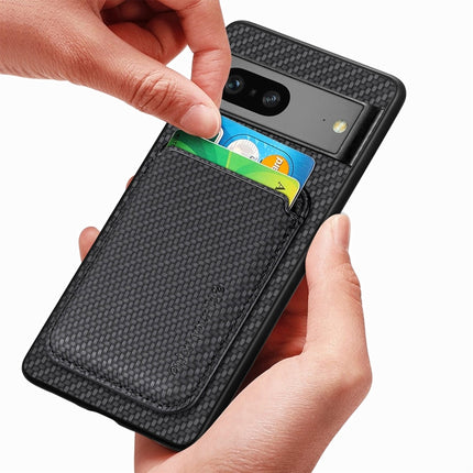 For Google Pixel 7 Carbon Fiber Leather Card Magsafe Phone Case